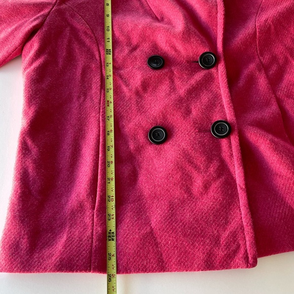Vintage Merona Pea Coat Wool Blend Pea Coat Jacket Hot Pink 2XL - Picture 4 of 10